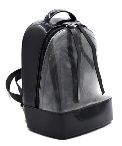 Jelly See Thru Convertible Backpack SJ732C BLACK